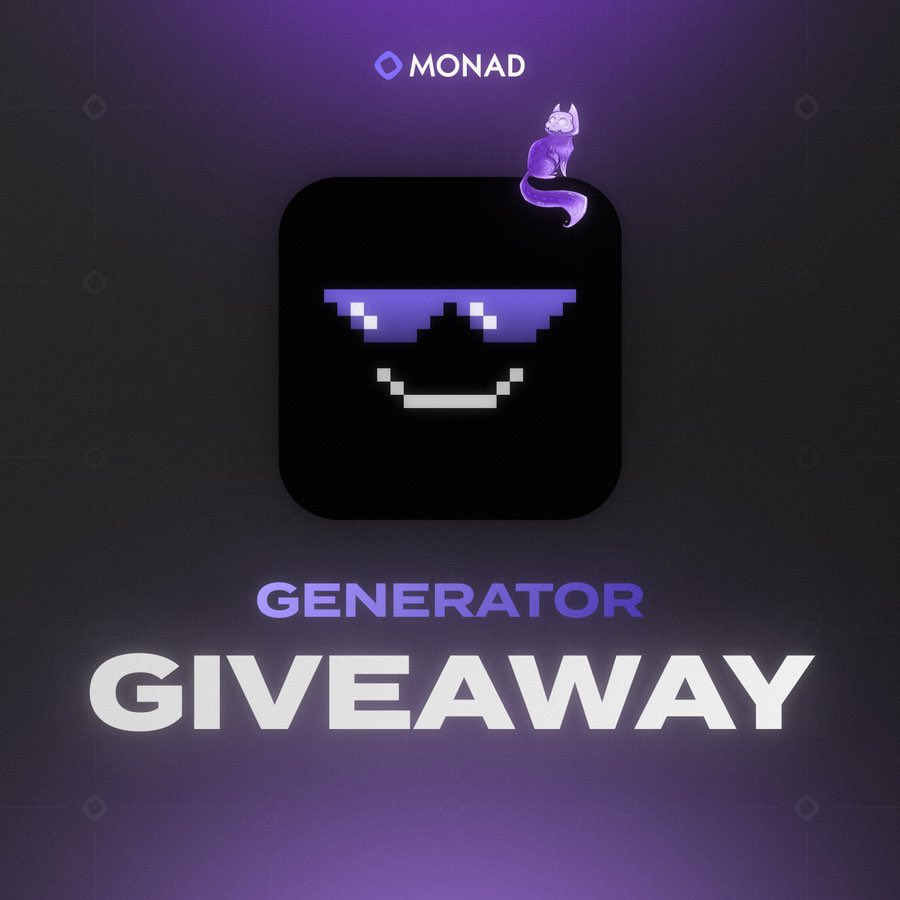 Happy to announce we’ve teamed up with <a href="/GeneratorMonad/">Generator</a> to give away

1 GTD &amp; 3 WL Spots

Supply: 404
Mint Date:  26th April 

To Join:
&gt; Follow <a href="/GeneratorMonad/">Generator</a> &amp; <a href="/Talil_l/">Cold 🦧</a> 
&gt; Tag 2 Frens &amp; #retweet

COMMENT YOUR $MON ADDRESS 

24 Hours ⏰