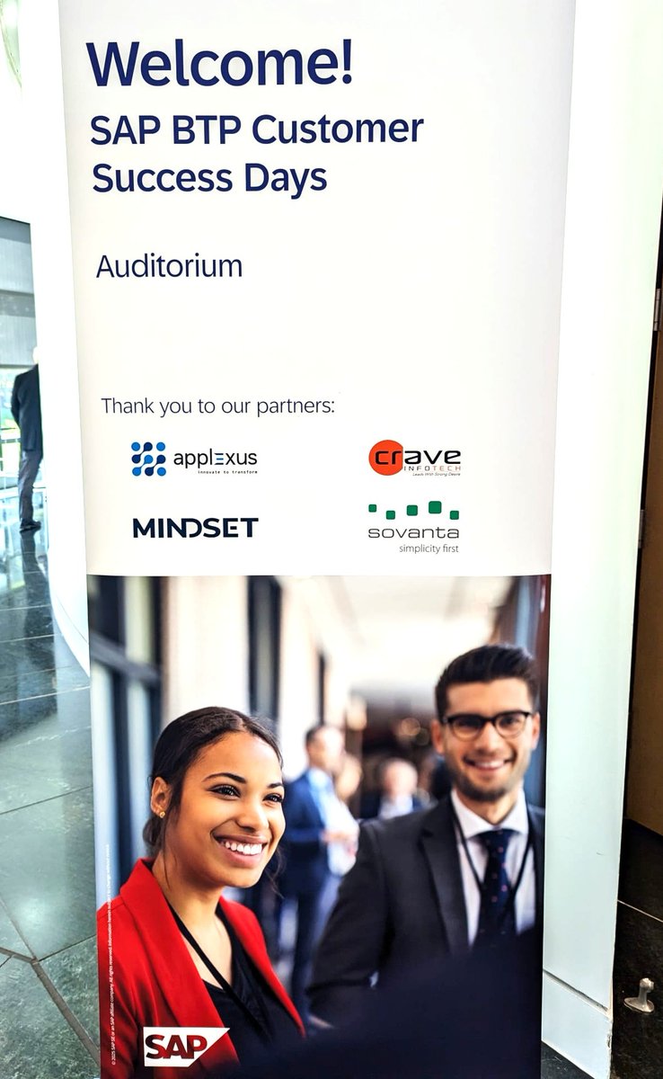 CraveInfotech's tweet image. Kicking off SAP BTP Customer Success Days in Newtown Square!

Great insights, inspiring talks, and exciting innovations around SAP BTP, AI, and Business Data Cloud

📍Stop by the Crave InfoTech table to connect!
products.craveinfotech.com/crave-sap-btp-…

#SAPBTP #BusinessDataCloud #CraveInfoTech