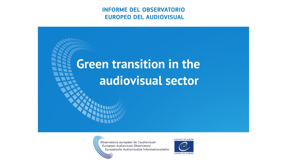 Oficina MEDIA España (@oficinamediaes) on Twitter photo El Observatorio Europeo del Audiovisual <a href="/EuAvObservatory/">European Audiovisual Observatory</a> ha publicado un nuevo informe sobre la transición verde en el sector audiovisual.
Más info y enlace a informe > tuit.es/ZfL5p El Observatorio Europeo del Audiovisual <a href="/EuAvObservatory/">European Audiovisual Observatory</a> ha publicado un nuevo informe sobre la transición verde en el sector audiovisual.
Más info y enlace a informe > tuit.es/ZfL5p