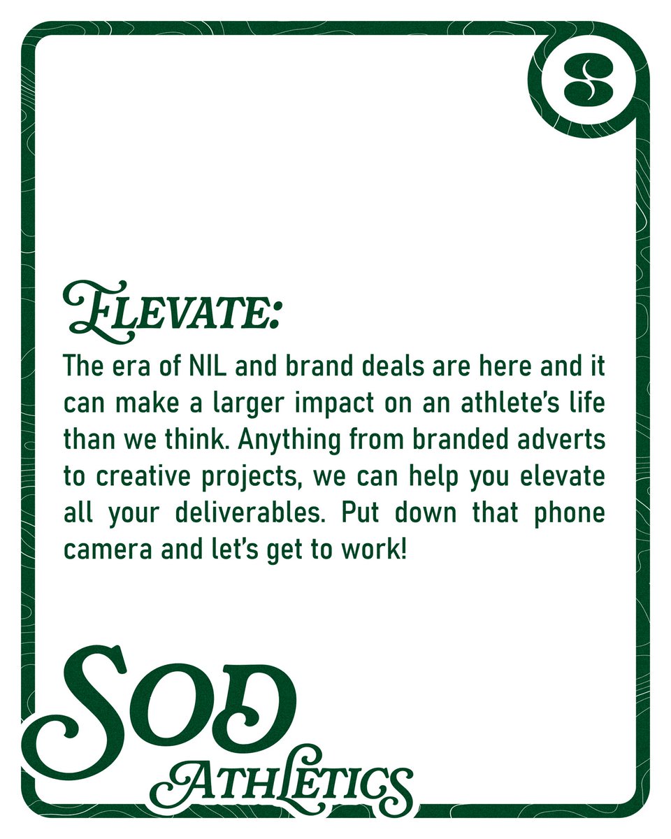 Their best moments, struggles, and growth defines THEM. Whether it’s elevating their brand or showcasing their skills, Sod Athletics delivers their story. We don’t just cover the game, we capture the journey.