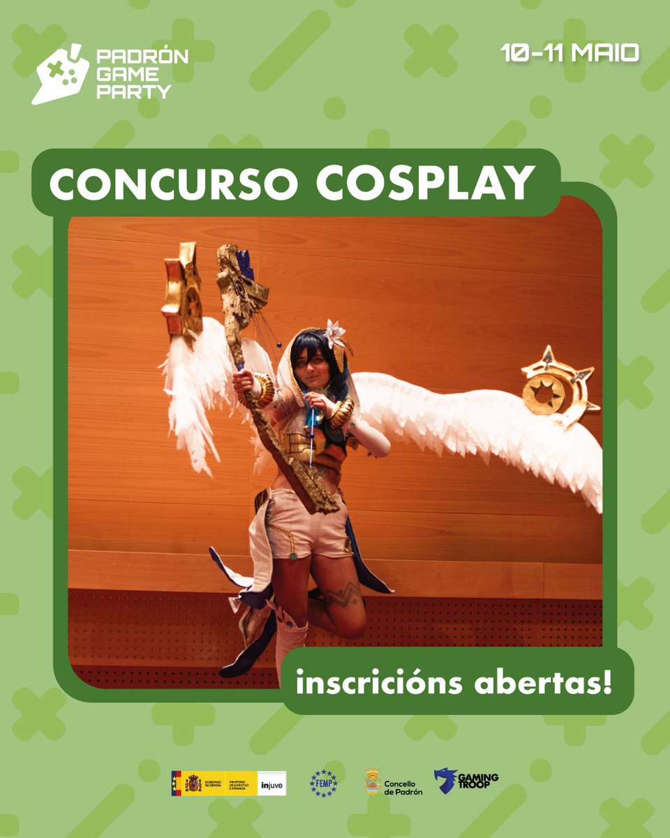 gaming_troop's tweet photo. Cosplayers ‼️ abrimos inscricións para o Concurso da #PadrónGameParty 🫑🎮

📝 Info: https://t.co/6OQTEuE8jF

🗓 10 e 11 de maio
📍 Pavillón O Souto (Padrón)
🎟 Entrada de balde https://t.co/67xaahVeJu