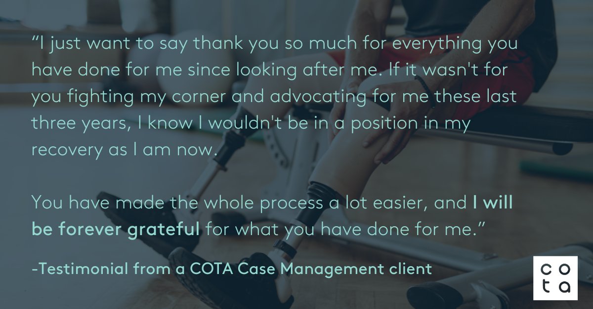 As part of #LimbLossDifferenceMonth, we’re sharing insight into how our specialist #CaseManagement services support our inspiring clients. With tailored, expert-led care, we help individuals move forward with confidence. Learn more: cota-cm.com/about

#LLLDAM