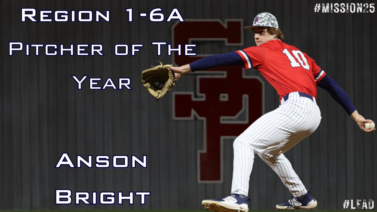 Congratulations to Anson Bright on being selected as Region 1 6A Pitcher of the Year. Anson was also named to the 1st Team 1 6A All Region Team! #LEAD #Mission25