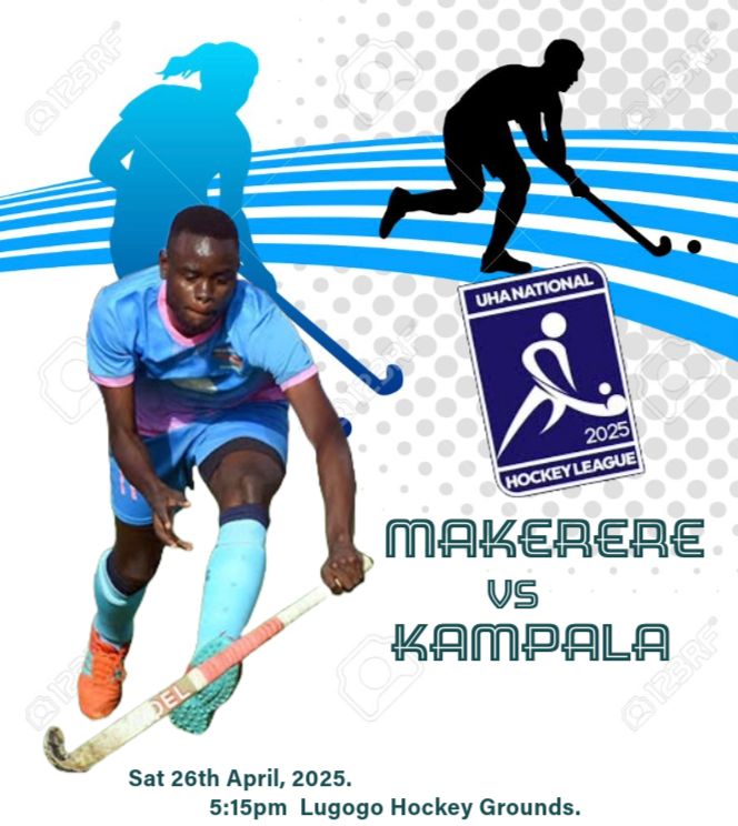 Hockey League game week 6 is here.
Makerere University 
Vs  Kampala.(Men).

Sun 27th April.
Lugogo hockey grounds.
#MAKSports
#UHAnationalhockeyleague
#Makerereuniversity