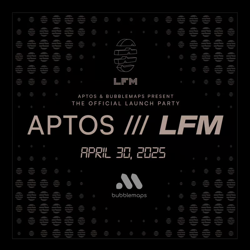 Aptos's tweet photo. ⚙️ Aptos LFM Launch Party, co-hosted by @bubblemaps
📆 April 30, 7 PM - 11 PM GST

🗣️  Feat. LFM cohort @AmnisFinance @AriesMarkets @pactconsortium @EchoProtocol_  @hyperion_xyz, plus support from @MovemakerCN

More info 🎟️👇 https://t.co/65tr241XXZ