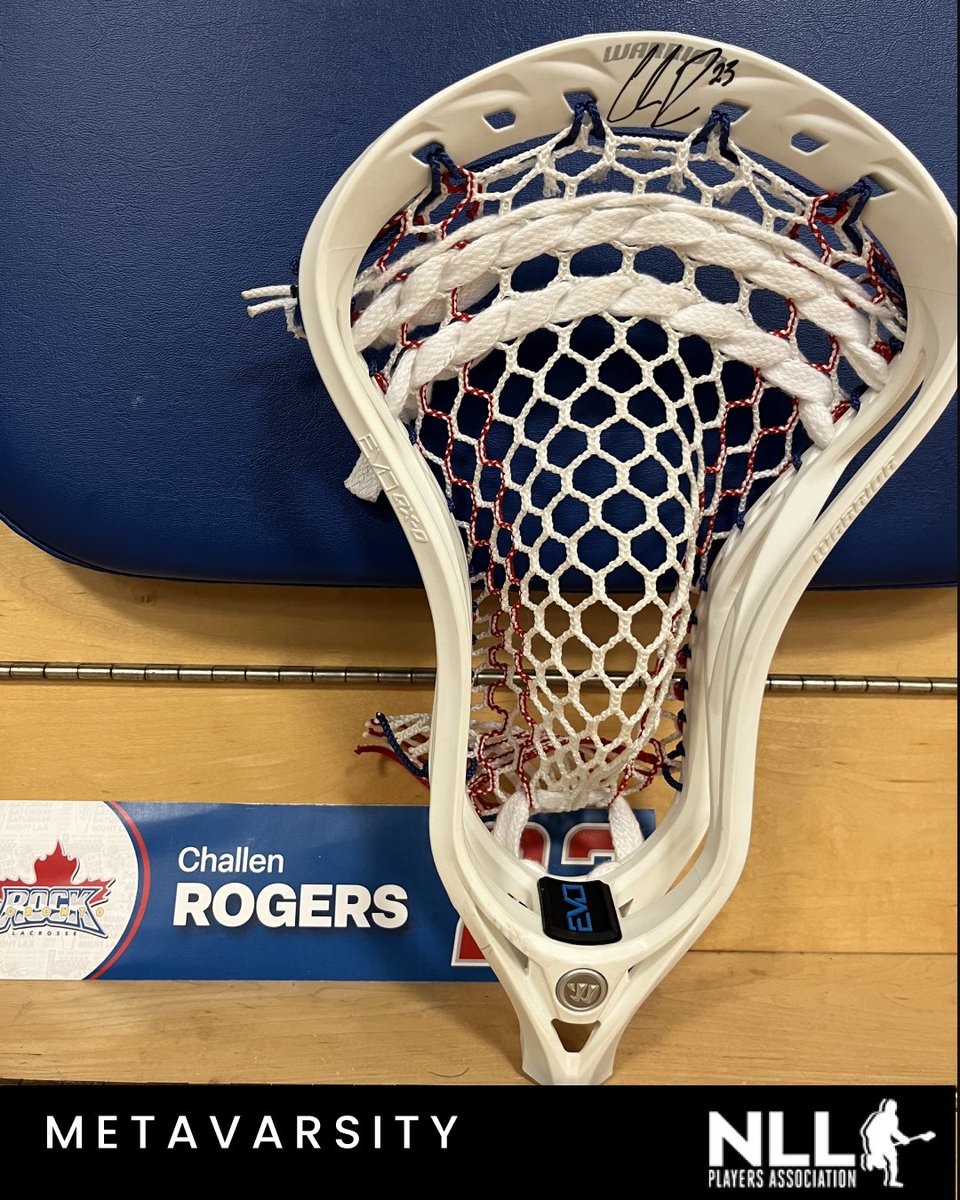 playmetavarsity's tweet photo. Own a SIGNED lacrosse head, crafted to match Challen Rogers' @challenrogers exact game stick! 

Strung by his go-to stick doctor, it’s built with the same whip, same hold, and the perfect throw to match just how Rogers uses it.

Compete in fantasy for your chance to win! https://t.co/cgPuJVM342