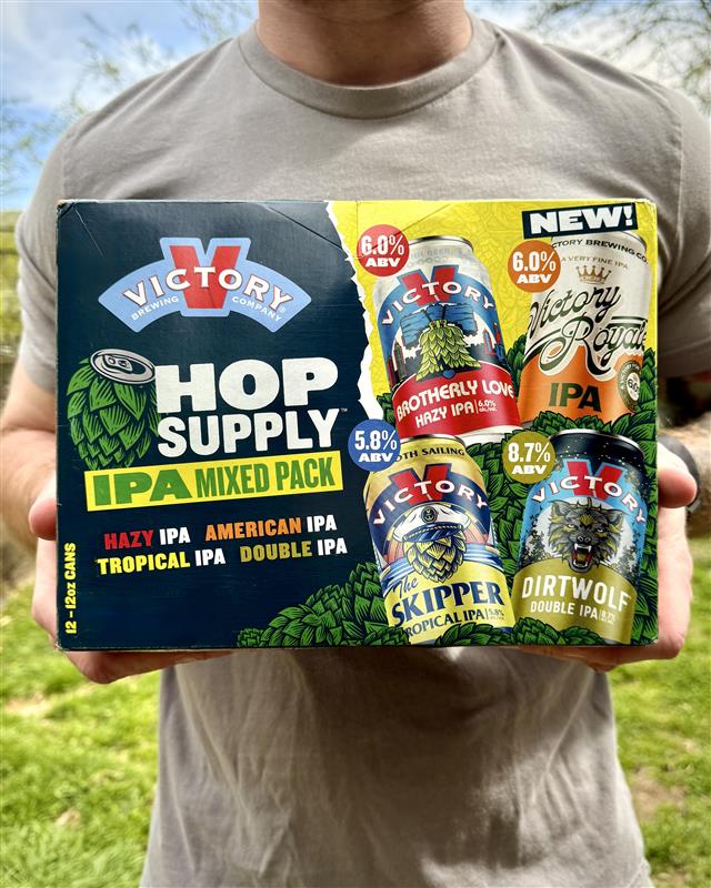 We're shaking things up for Hop Supply this season! We're stoked to roll out the pack's NEW mix featuring our no-frills IPA, Victory Royale, Brotherly Love, Dirtwolf, and exclusive to pack, The Skipper! American, Hazy, DIPA, or tropical - this pack's got an IPA for you.