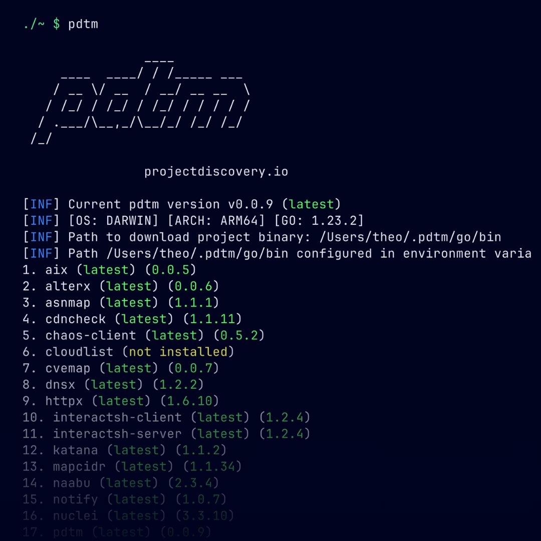 The easiest way to install EVERY ProjectDiscovery tool 👇

#pdtm #hackwithautomation