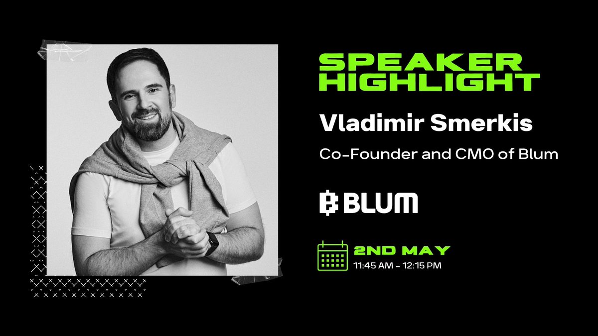 Catch Mr. <a href="/cryptosmerkis/">Vladimir Smerkis</a> CMO, <a href="/blumcrypto/">Blum</a> on 2nd of May in Dubai at <a href="/memelandsummit/">MEMELAND SUMMIT</a> 

#memelandsummit #blum #pump #memecoins #hypr