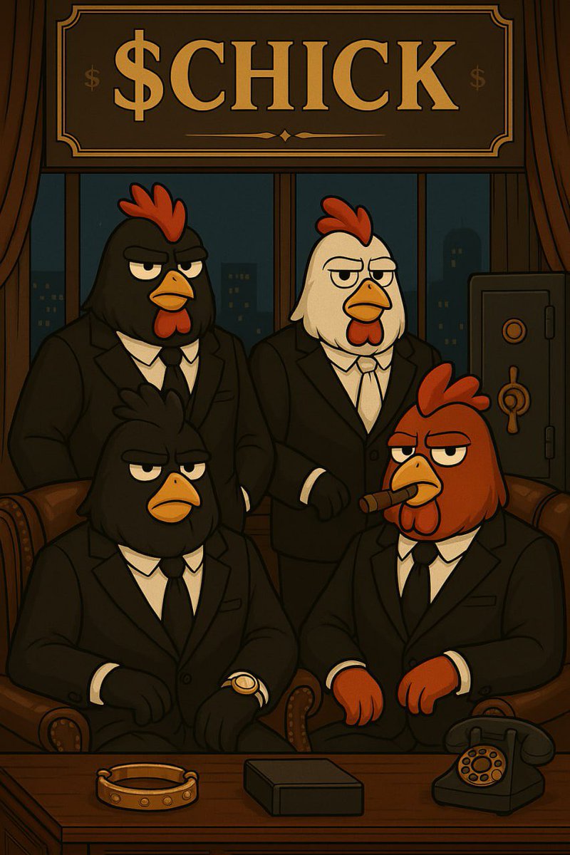 🕴💰 The $CHICK cartel has taken control.
Deals, vaults, power.
No more shitcoins, welcome to the empire.
You're with us... or you're watching from the gutter.
