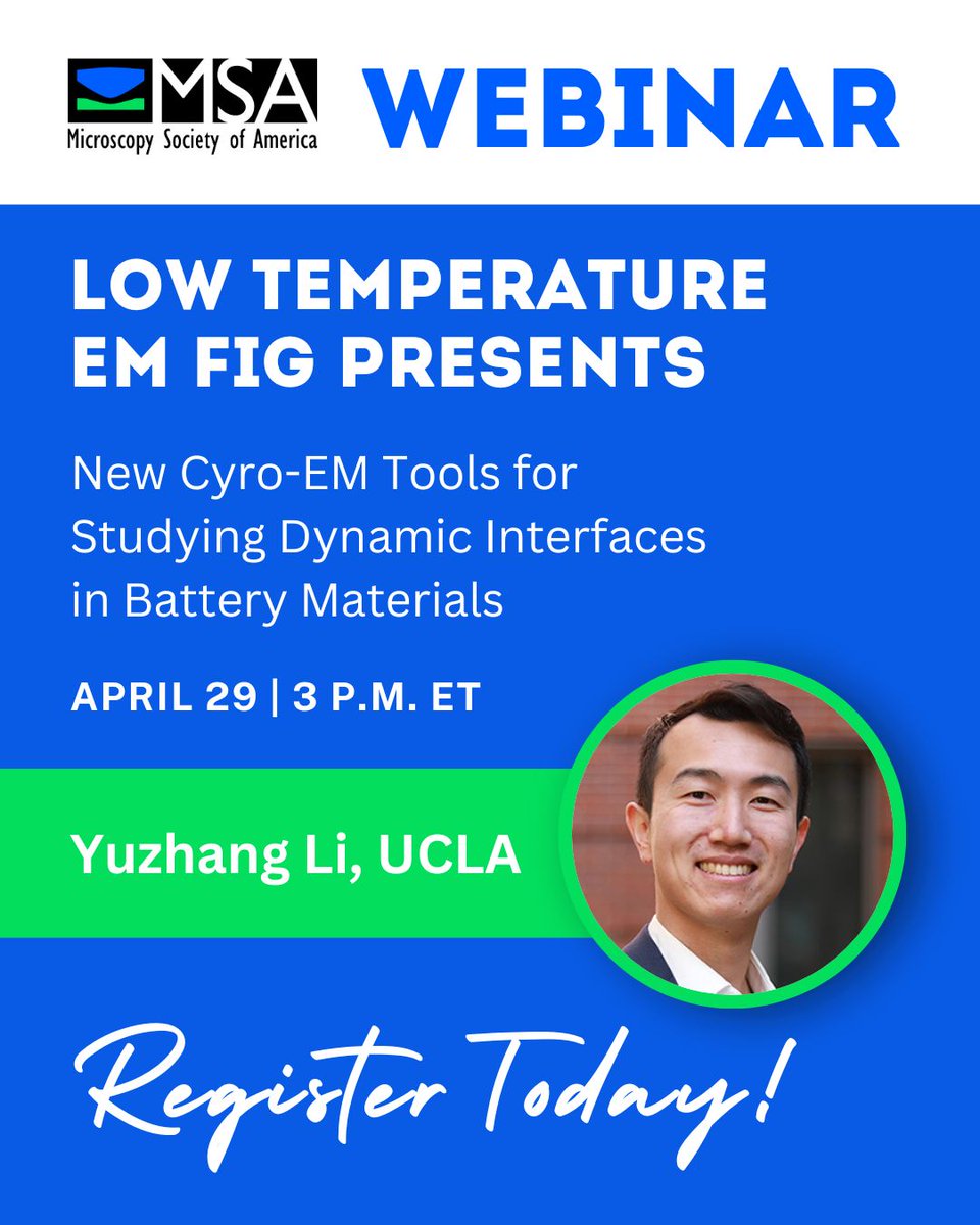 Webinar Alert! 💻

LT-EM FIG Presents - New Cryo-EM Tools for Studying Dynamic Interfaces in Battery Materials 

📆Tue, Apr 29, 2025, 3:00 PM ET

Register here to secure your spot! loom.ly/pqk-1CA
