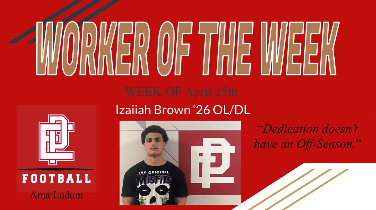 Congratulations to Izaiiah Brown '26 for being named our “Worker Of The Week” for the week of April 25th. His leadership, hard work, and commitment to make those around him better has not gone unnoticed.
#RollTownies #AmaLudum
