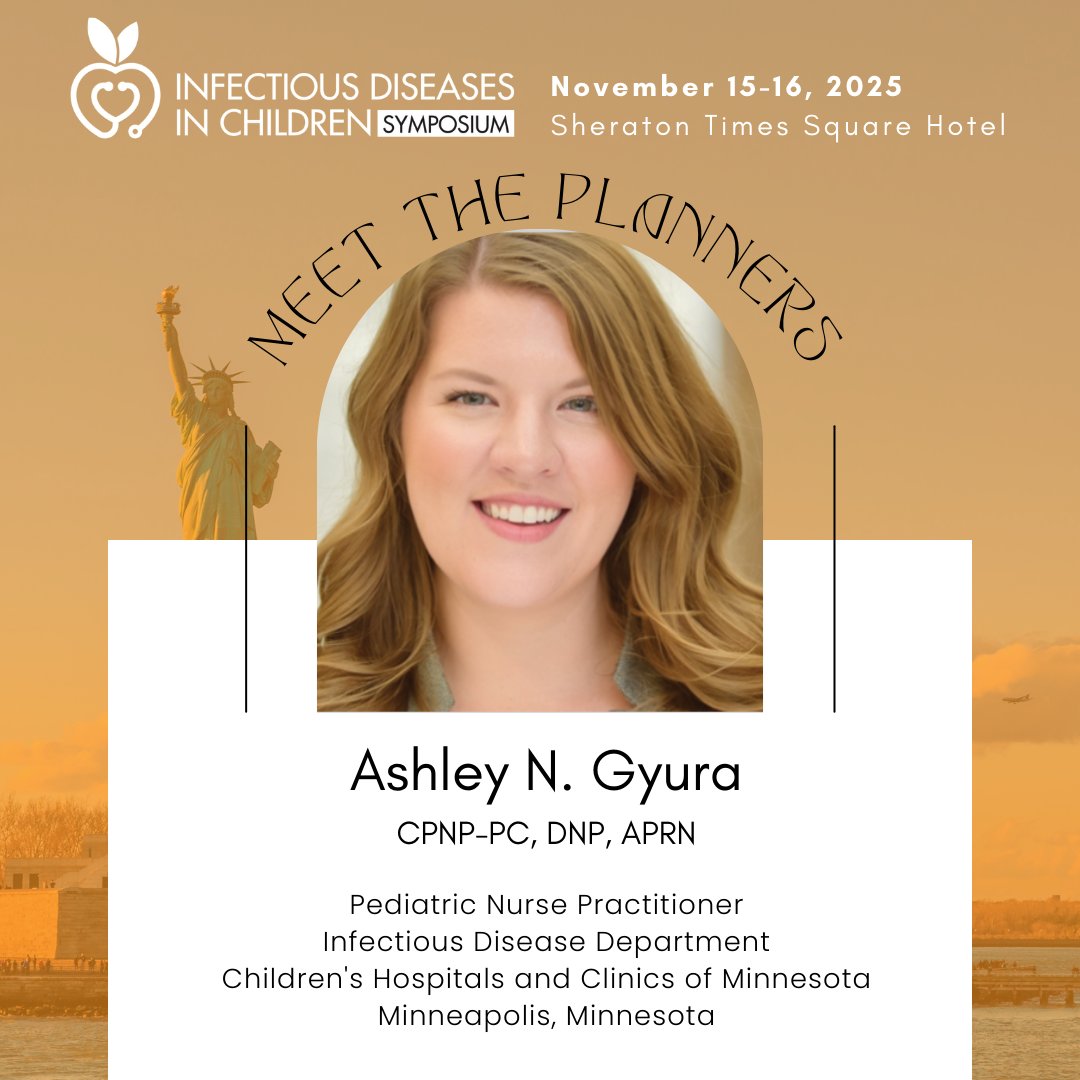 Meet one of the brilliant minds behind the scenes! Say hello to Ashley Gyura, one of the program planners for Infectious Diseases in Children Symposium 2025. IDCnewyork.com #pediatrics #pedsnurse #nurse #nursepractitioner