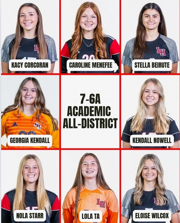 LHGirlsSoccer's tweet photo. Congrats to these players on being named District 7-6A Academic All District. We are so proud of you! #LHGS #GoCats https://t.co/EOfxwyQsoZ