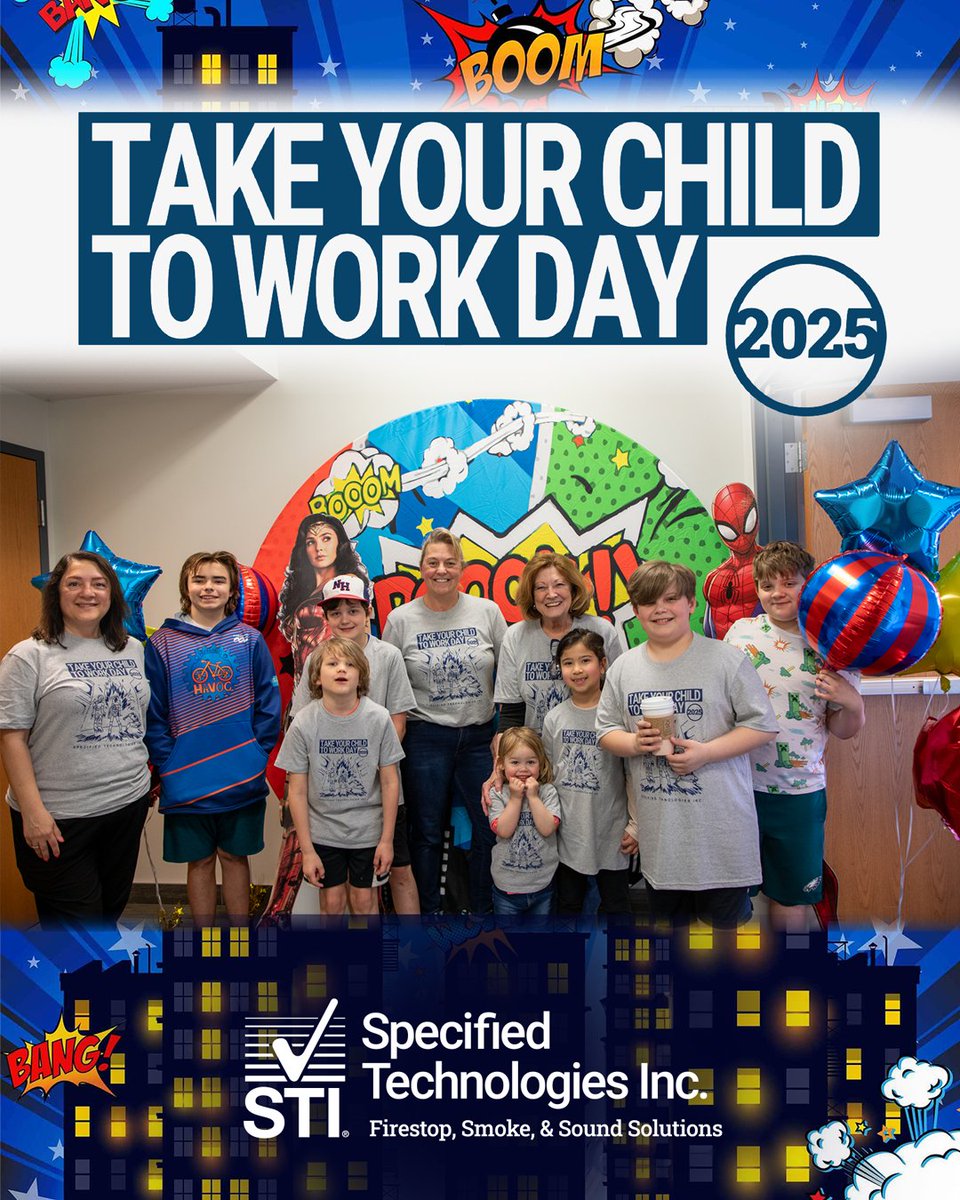 STI_FIRESTOP's tweet image. Take Your Child to Work Day was a super-powered success at STI! Our young heroes explored firestop products and testing, colored superheroes, and ended the day with ice cream. Thanks to all who helped make the day unforgettable — we’re already excited for next year!

#TYCTWD
