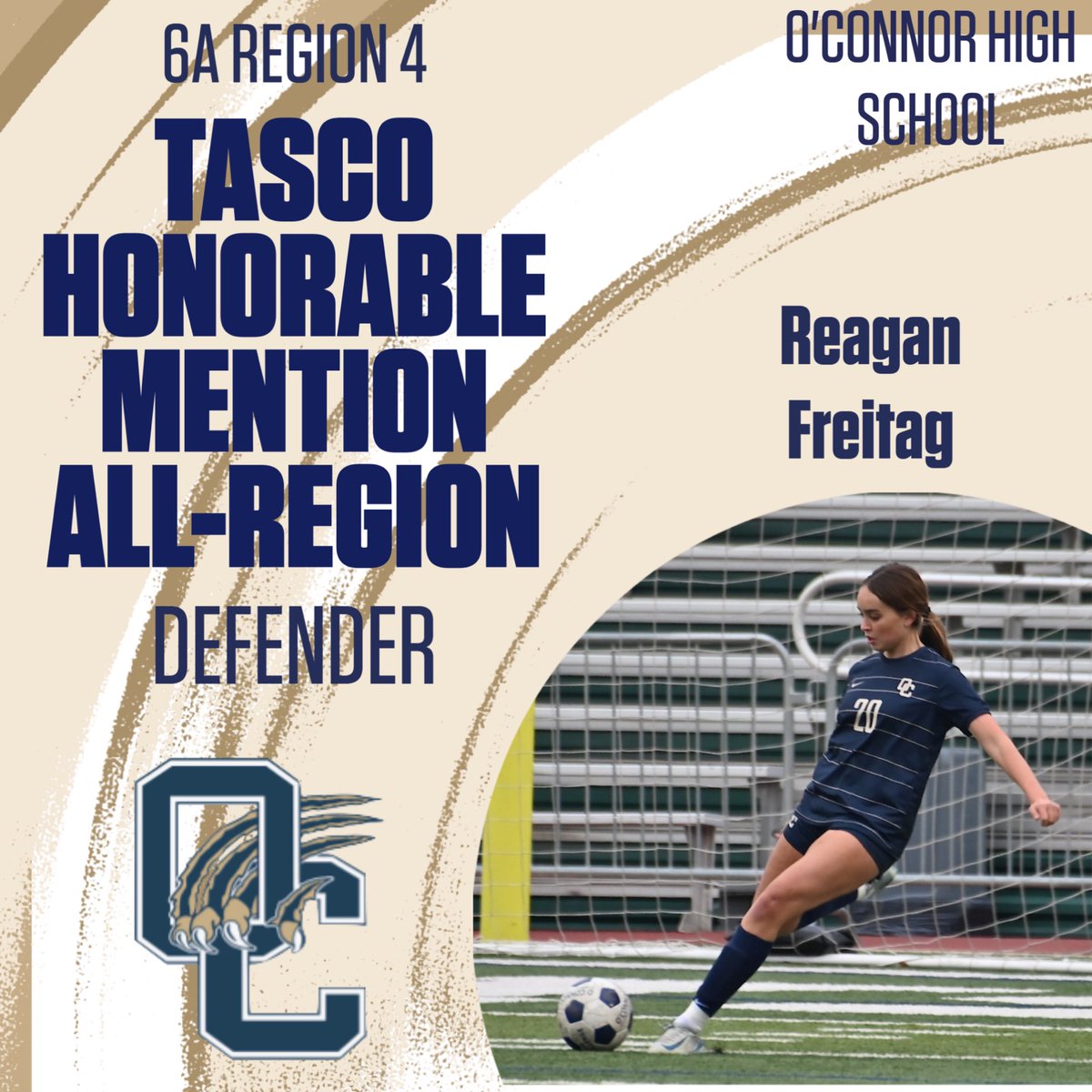 💥Congratulations to <a href="/ellahamsoccer06/">Ella Hammonds</a> &amp; <a href="/ReaganFriday/">Reagan Freitag 2️⃣⚽️2️⃣7️⃣</a> on being named to <a href="/tascosoccer/">TASCO</a> 6A Region 4 All Region team! ⚽️

<a href="/OCathletics1819/">O’Connor HS Athletics</a> <a href="/NISDOConnorHS/">O'Connor High School</a> <a href="/NISD_Athletics/">NISD_Athletics</a> <a href="/Estani041/">Coach Martinez</a> <a href="/50_50Pod/">The 50/50 Podcast ⚽️🎙</a> <a href="/6a_28/">SA High School & Club Soccer</a>