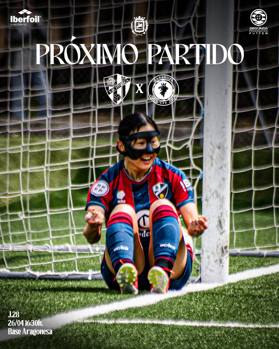 SDHuesca's tweet photo. 🟡🔴 ¡Este fin de semana también hay derbi aragonés en la Base Aragonesa!

@SDHuescaFem 🆚 @ZaragozaCFF 

🗓️ Sábado, 26 de abril.
⏰ 16:30h.

⚔️ ¡𝑈́𝑙𝑡𝑖𝑚𝑜 𝑝𝑎𝑟𝑡𝑖𝑑𝑜 𝑒𝑛 𝑐𝑎𝑠𝑎! ¡𝑀𝑢𝑐ℎ𝑜 𝑒𝑛 𝑗𝑢𝑒𝑔𝑜! ⚔️ https://t.co/8EiCRZ7ZCL