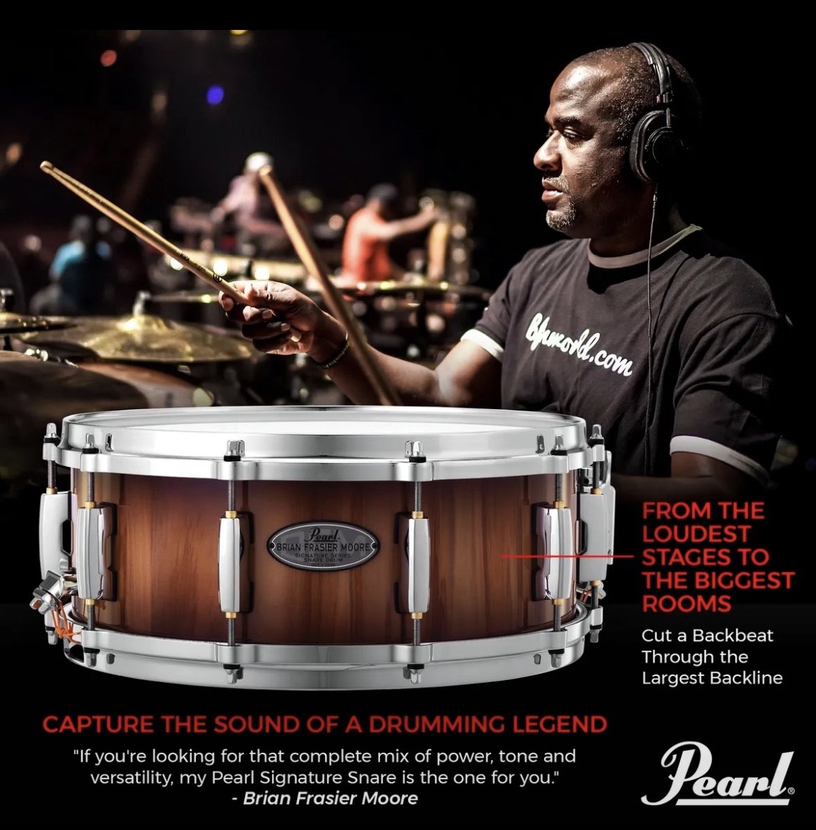 BrianFrasierM's tweet image. BFM Signature Snare available at BFMWORLD.com #bfmsignaturesnare @PearlDrumCorp 

This luxurious instrument features the strong, recording-friendly shell combination of North American Maple and premium imported Gum wood. However, its extra-thick 12-ply configuration,