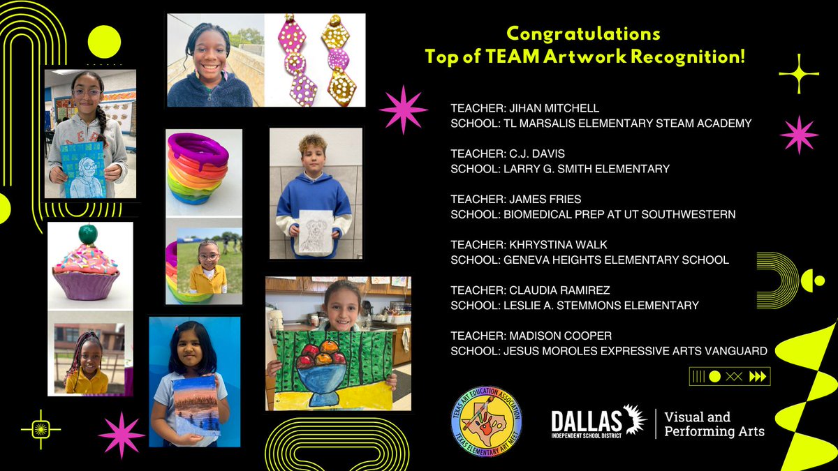 Dallas ISD Visual & Performing Arts (@dallasisdvpa) on Twitter photo 🎉✨ Huge congratulations to our talented young artist for being recognized as Top of TEAMS at the Texas Elementary Art Meet! 🎨🏆 You’re not just painting pictures; you’re inspiring dreams! 🌟💖 Keep shining! 🌈 <a href="/AngieGaylord/">Angie E. Gaylord</a> <a href="/mibroughton/">Dr. Michele Broughton</a> 🎉✨ Huge congratulations to our talented young artist for being recognized as Top of TEAMS at the Texas Elementary Art Meet! 🎨🏆 You’re not just painting pictures; you’re inspiring dreams! 🌟💖 Keep shining! 🌈 <a href="/AngieGaylord/">Angie E. Gaylord</a> <a href="/mibroughton/">Dr. Michele Broughton</a>