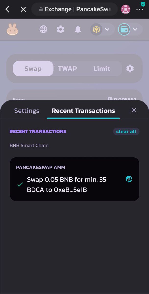 detacitive37167's tweet photo. @bitdcaOFFICIAL @PancakeSwap I just swapped 0.05 bnb to $BDCA
I hope you will choose me as a winner. #BDCA 

My tnx hash : 0x994168db7e55b3970d56809bef0979e592e411dc4c3300bec341b5f1448e22b3

Thank you for sharing this opportunity 
@bitdcaOFFICIAL  @Airdrop0185 https://t.co/Z9Kz0FYnhR