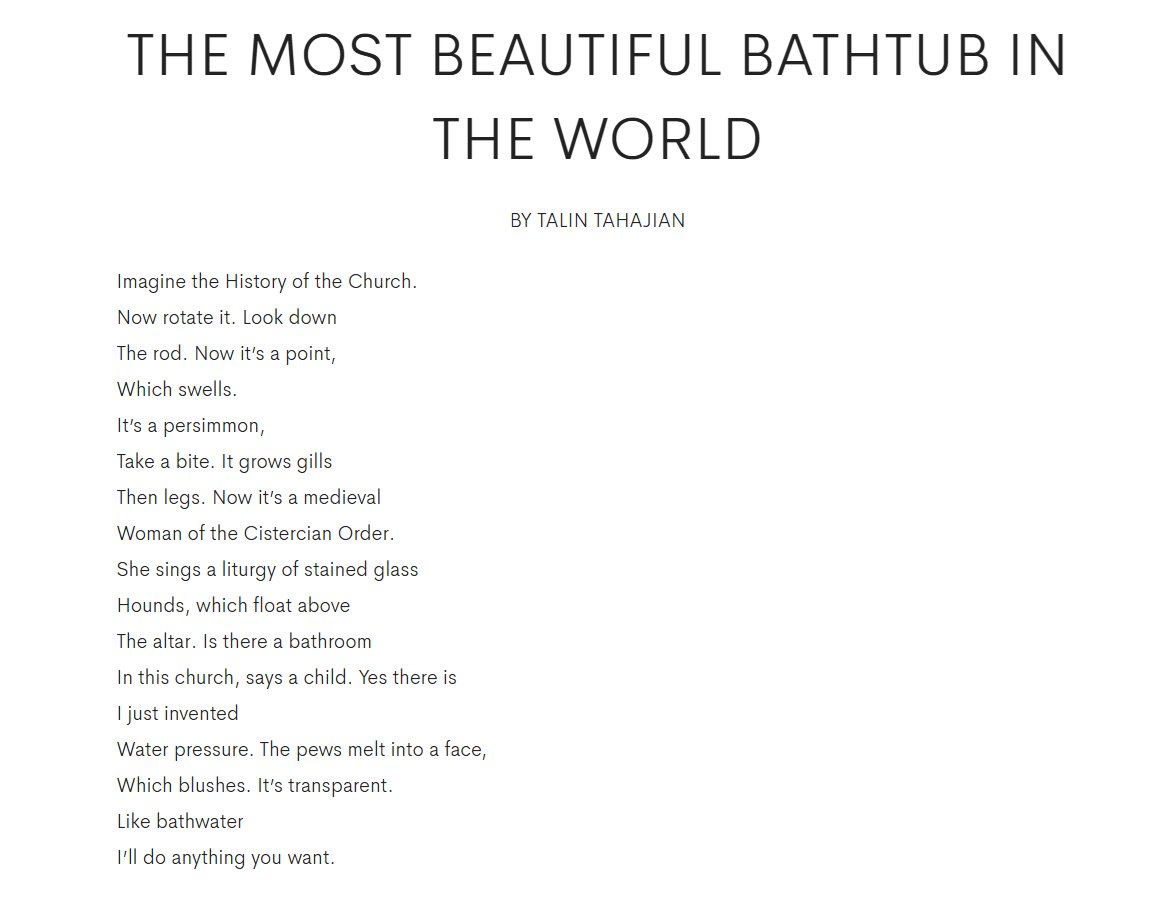 THE MOST BEAUTIFUL BATHTUB IN THE WORLD

in the new <a href="/adroitjournal/">The Adroit Journal</a>, thank you peter

theadroitjournal.org/issue-fifty-th…