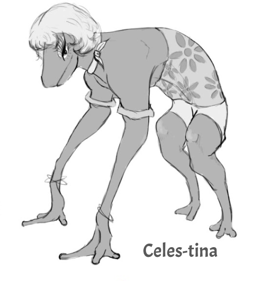 orignally developed by co creator Avery, Celestina is a campy, pink obsessed icon who is a weird little alien at heart