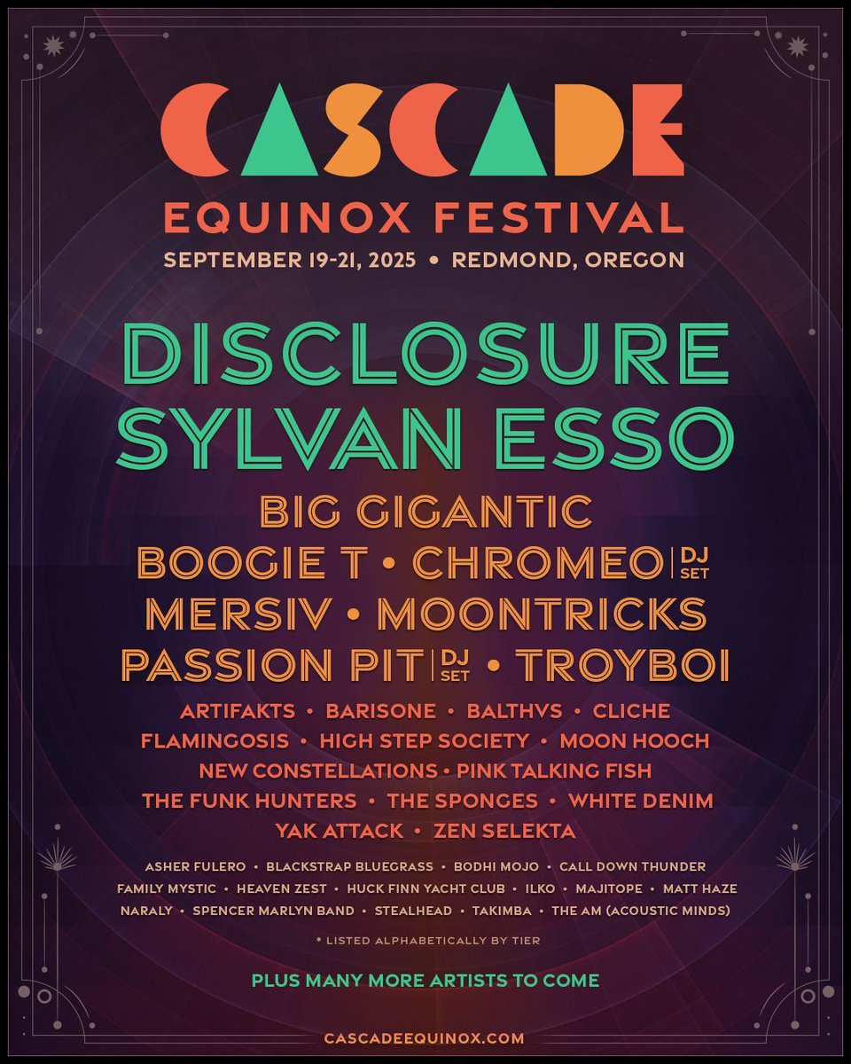 The 2025 lineup is here! Get your passes at cascadeequinox.com