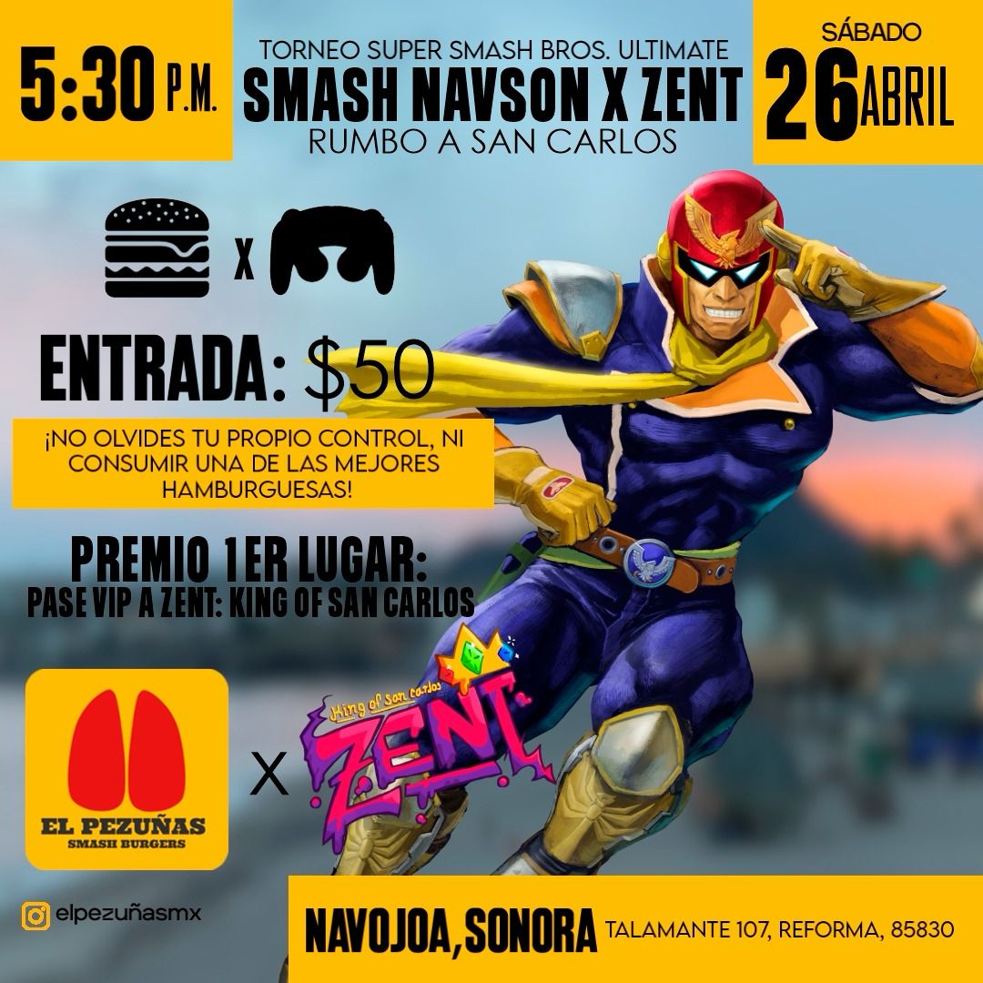 NavsonSmash's tweet image. Torneo Smash en Navojoa junto a ZENT: compite por un Pase VIP al torneo en la playa de San Carlos.
Si alcanzamos más de 18 participantes, habrá otro pase para el segundo lugar.

¿Listo para llevar tu mejor juego hasta el mar?
Regístrate aquí 👉 start.gg/tournament/sma…