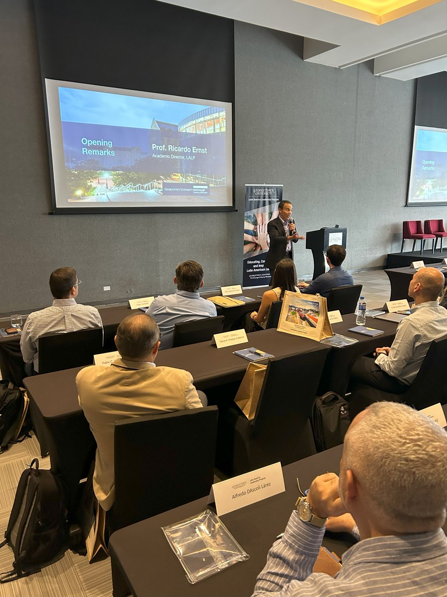 GeorgetownLatAm's tweet image. We’ve officially kicked off the 2nd edition of #GBEL 2025—in #Panama City! Day one brought business executives from 12 countries to a powerful start with dynamic sessions and a business panel.
#GlobalBusiness #Leadership #LALP #Impact #LatinAmerica #ExecutiveEducation