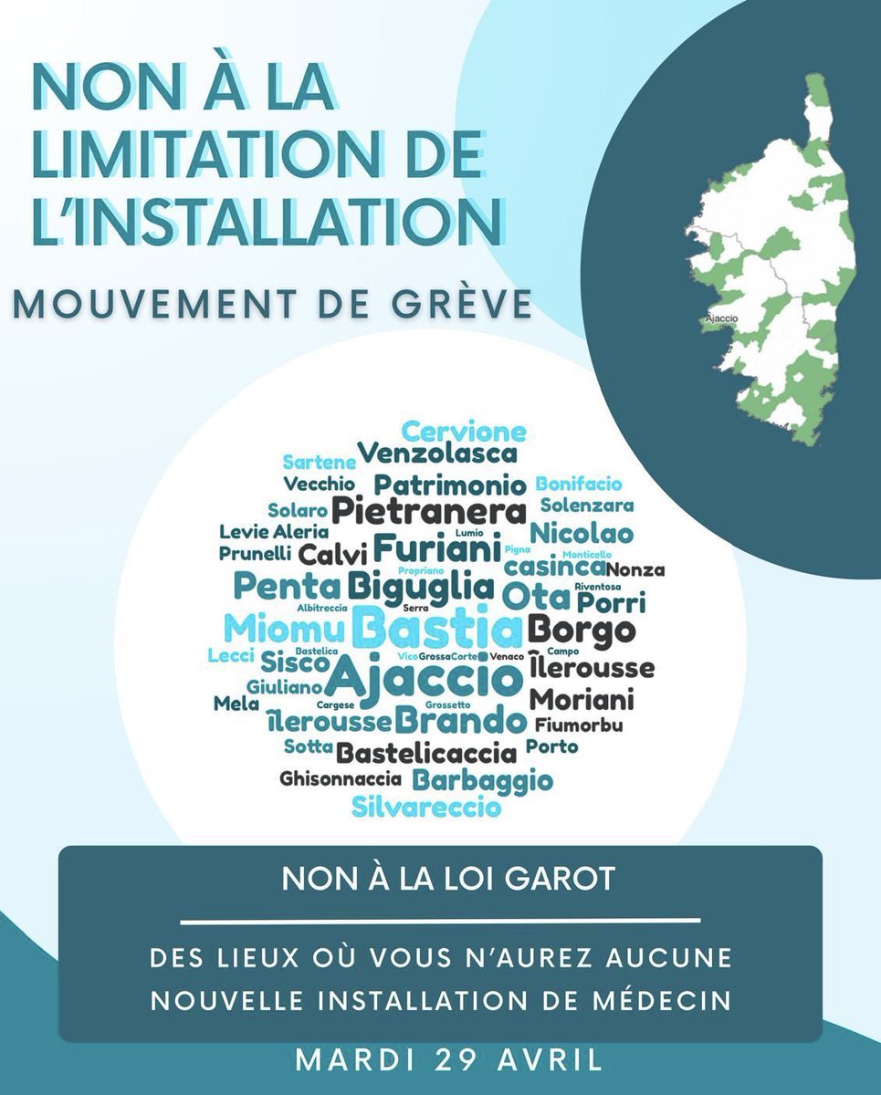 Aux côtes de nos internes 🧑‍⚕️contre la loi Garot visant à réguler l’installation des futurs médecins. 

À fianca à voi !