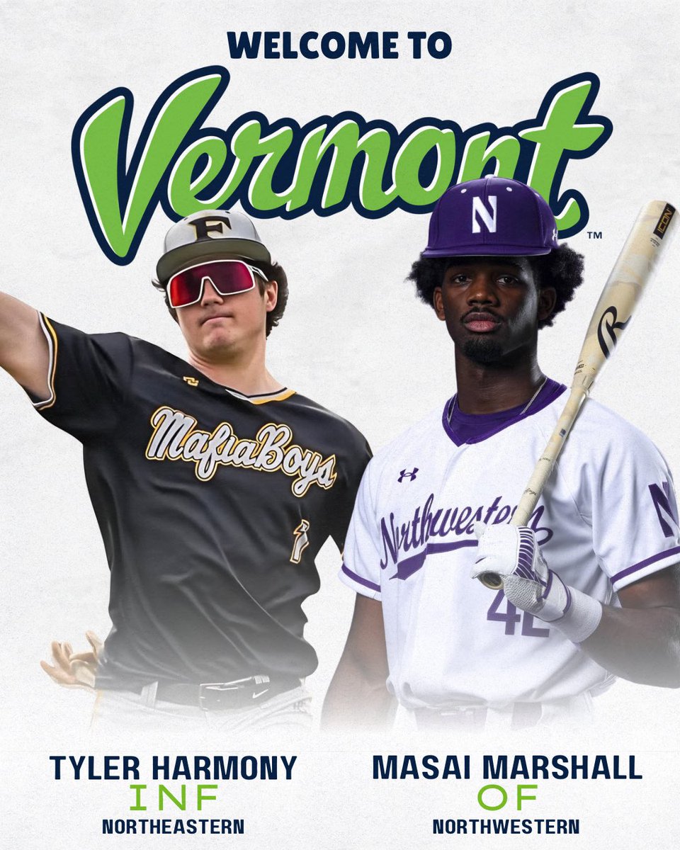 Vermont Lake Monsters (@vtlakemonsters) on Twitter photo Locked in for 2025🔒
Welcoming <a href="/TylerHarmony25/">Tyler Harmony 2025</a> and <a href="/MasaiMarshall3/">Masai Marshall</a> to the Lake Monsters family for the 2025 season! Locked in for 2025🔒
Welcoming <a href="/TylerHarmony25/">Tyler Harmony 2025</a> and <a href="/MasaiMarshall3/">Masai Marshall</a> to the Lake Monsters family for the 2025 season!