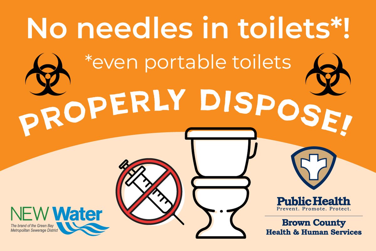 Needles don’t belong in the trash &amp; they definitely don’t belong in toilets, even portable toilets! 
For everyone’s safety, please dispose of needles properly in designated sharps containers. 
Learn more: hubs.ly/Q03jKZs90
#3Ps #LoveYourPipes #FlushFighters