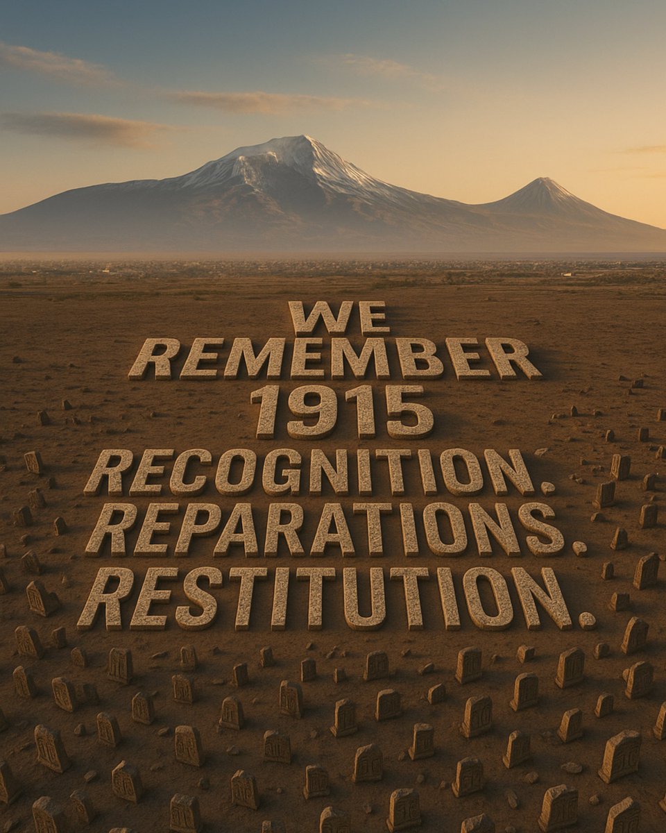 ZartonkMedia's tweet image. WE REMEMBER 1915.

RECOGNITION. REPARATIONS. RESTITUTION.

EASTERN TURKEY IS WESTERN ARMENIA.

FREE WESTERN ARMENIA.

#1915NeverAgain #ArmenianGenocide