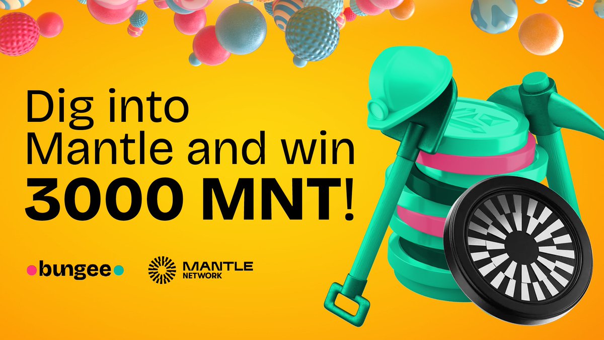 BungeeExchange's tweet image. Ready to unearth deep rewards? ⛏️

Breaking through the Earth's mantle is tough, but swapping into @Mantle_Official's top tokens on Bungee is effortless 🌍

No gas fees, no bridging, just seamless swaps into Mantle ecosystem.

↓