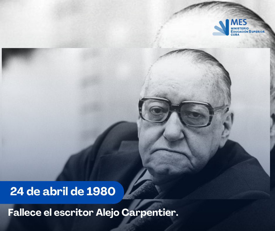 ✍️📚🇨🇺 #Hoy recordamos con cariño al querido escritor cubano Alejo Carpentier en el 45 aniversario de su fallecimiento. 

#UniversidadCubana