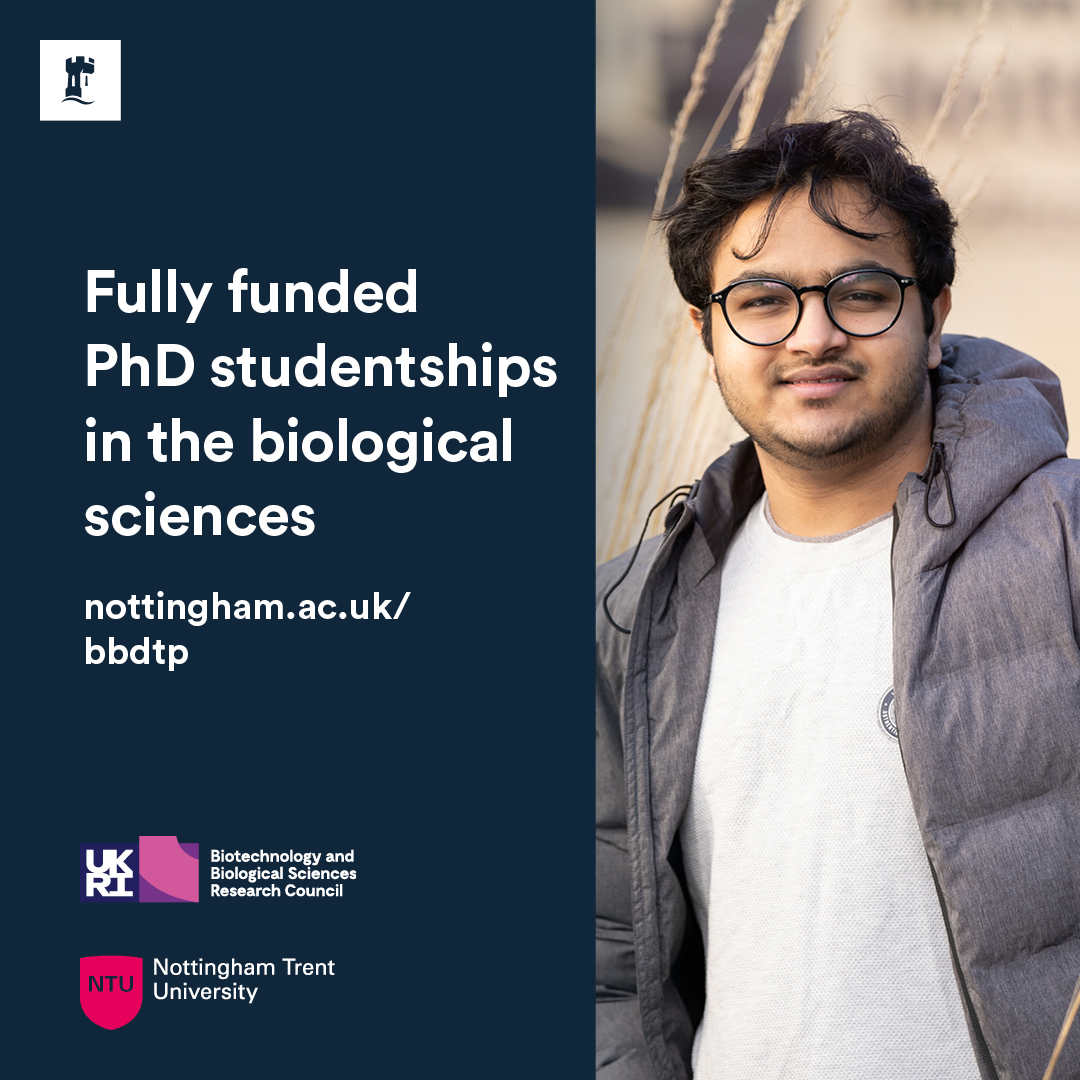 nottm_bbsrc_dtp's tweet image. Round 2 of recruitment to our programme is now open. Apply to be a part of our 2025 cohort. Studentships available for CASE and standard programme. Open to Home students ONLY. Deadline: 12 noon 19 May 2025. More details here: nottingham.ac.uk/bbdtp/apply/ho…