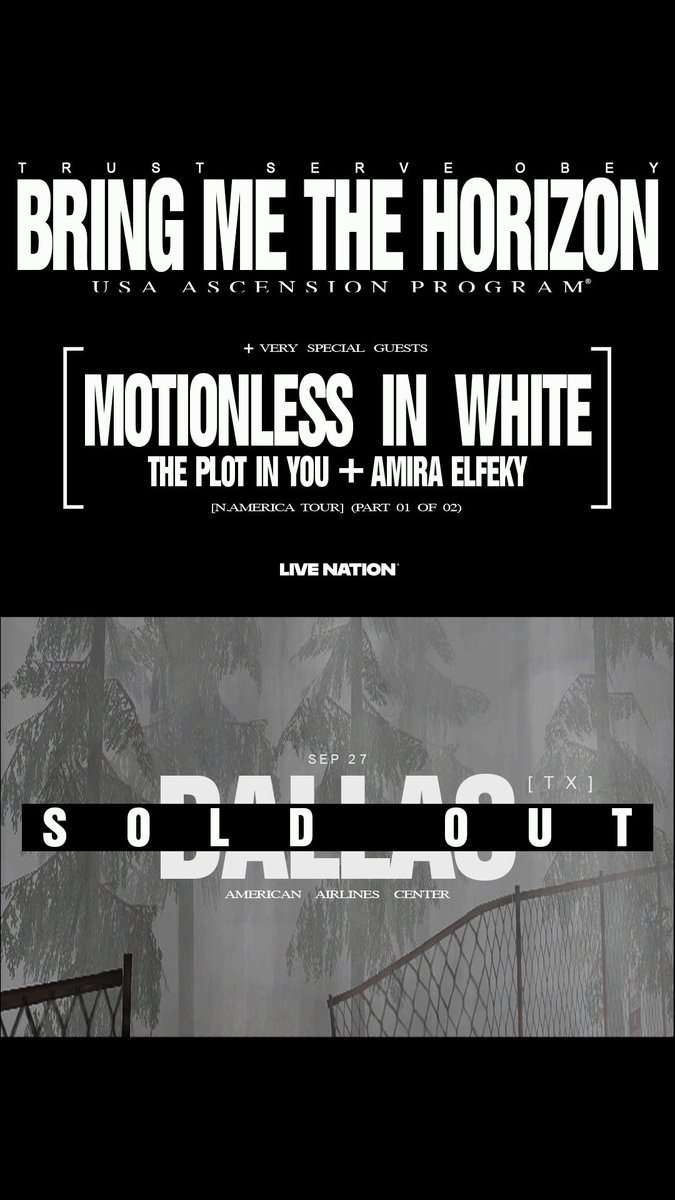 Dallas is now sold out. 

Tickets for the <a href="/bmthofficial/">Bring Me The Horizon</a> fall tour are moving quick. 

Theplotinyou.shop