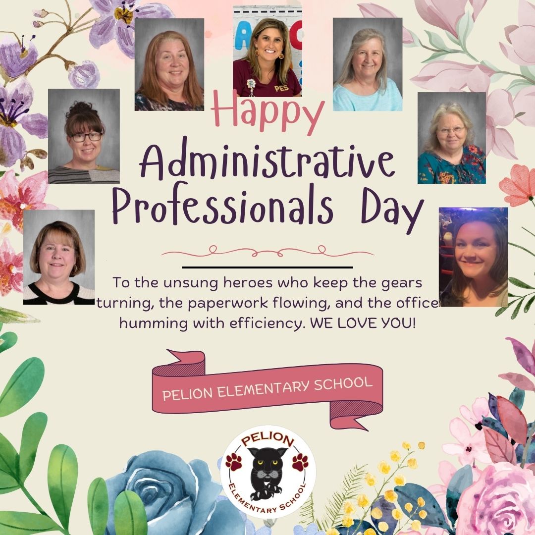 Pelion Elementary (@pes_panthernews) on Twitter photo Attention PES Family! We would like to give a huge #PantherPRIDE shoutout to our fantastic administrative assistant professionals! They are really the glue that keeps PES running smoothly! WE LOVE YOU! <a href="/principalgerald/">Francina</a> <a href="/ShirleyWaldy/">Shirley Waldy</a> <a href="/DeanneRicard/">Deanne Ricard</a> Attention PES Family! We would like to give a huge #PantherPRIDE shoutout to our fantastic administrative assistant professionals! They are really the glue that keeps PES running smoothly! WE LOVE YOU! <a href="/principalgerald/">Francina</a> <a href="/ShirleyWaldy/">Shirley Waldy</a> <a href="/DeanneRicard/">Deanne Ricard</a>