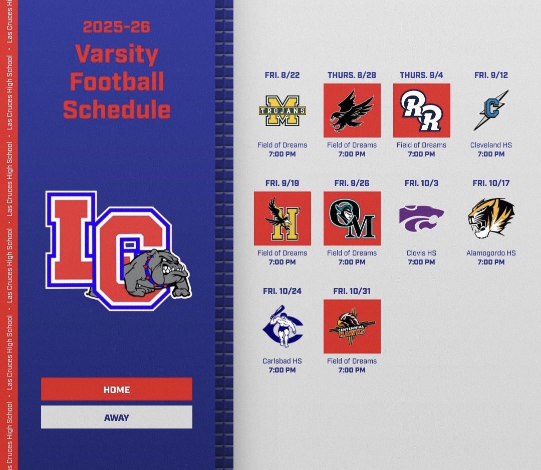LCHSFOOTBALL's tweet image. Our 2025 Varsity football schedule has been released! GO DAWGS!!