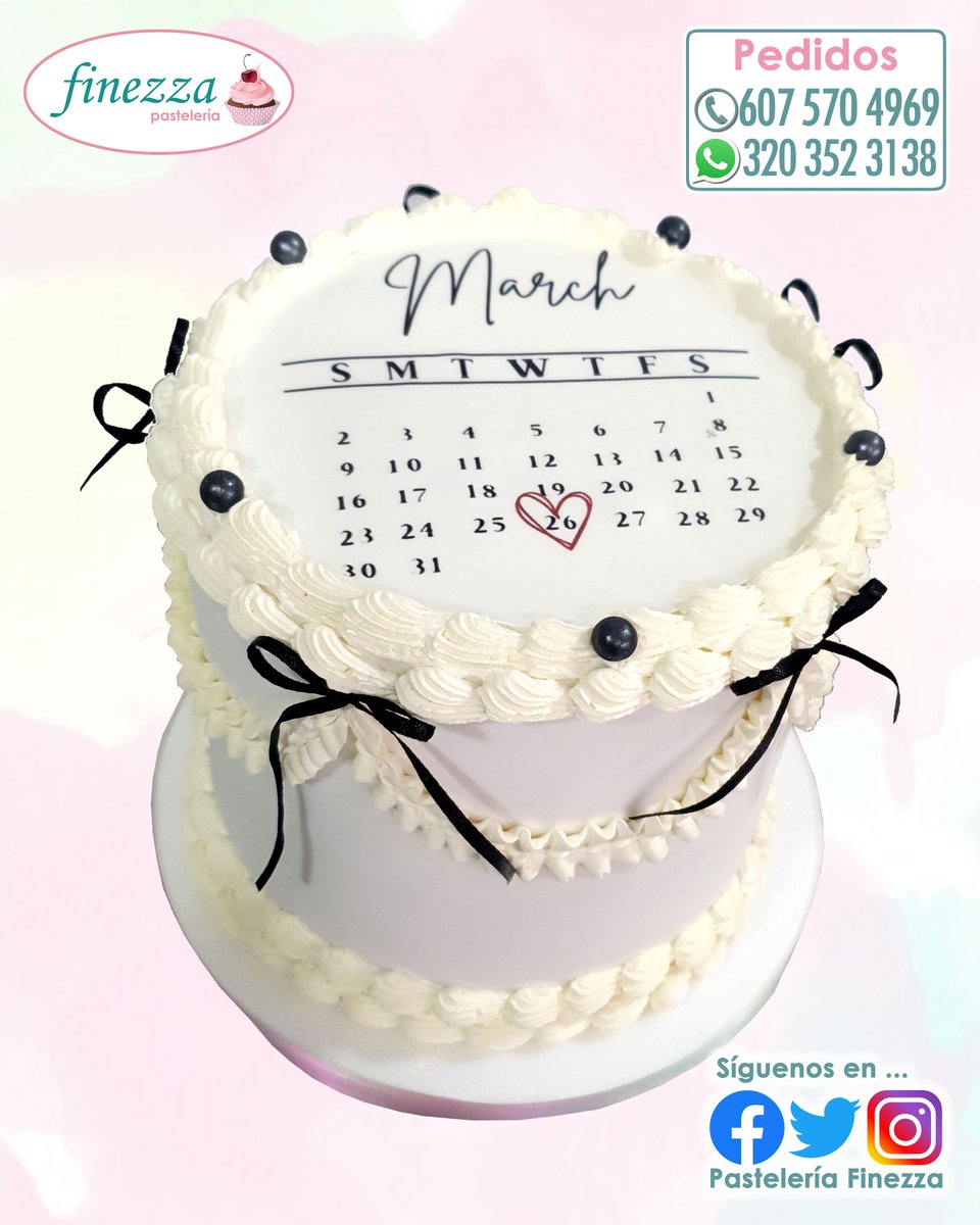pastelfinezza's tweet photo. Feliz Cumpleaños Teresa!
#PasteleriaFinezza #CelebraConFinezza #Cumpleaños #FelizCumpleaños #HappyBirthday #Ponque #PonqueAlto #Torta #Cake #Calendario #Calendary #Blanco #Negro #Teresa https://t.co/0yYRV07BXb