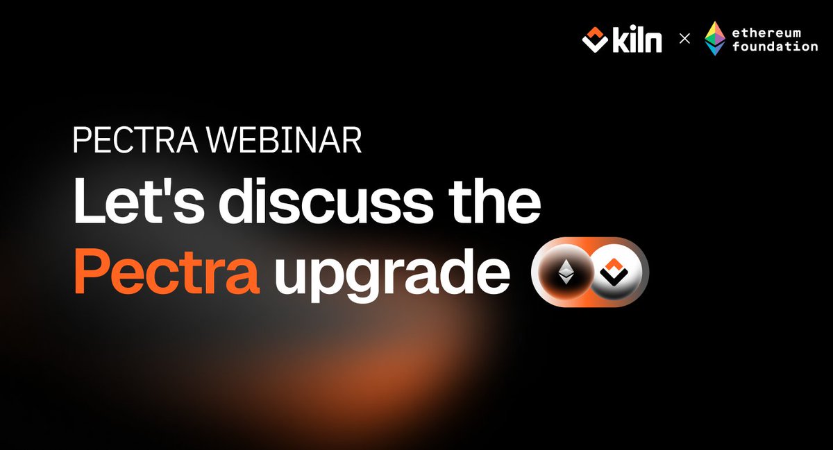 ⏰ Last call! On April 29, 2 PM CET, we're going behind the scenes of Ethereum's Pectra upgrade before it goes live on May 7.

Don't miss your opportunity to:
• See live demos of validator consolidation and partial exits
 • Get your technical questions answered by Kiln's