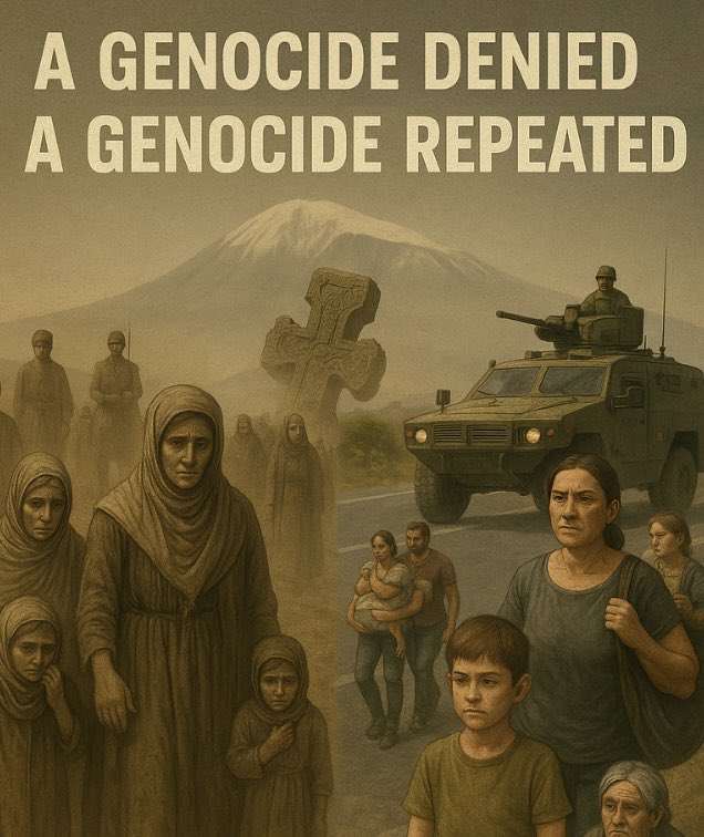 geviskajyan's tweet photo. When the world denies one genocide, it paves the way for the next. From 1915 to 2023, the Armenian people have endured the same pain — again. https://t.co/E2JCInHD9t