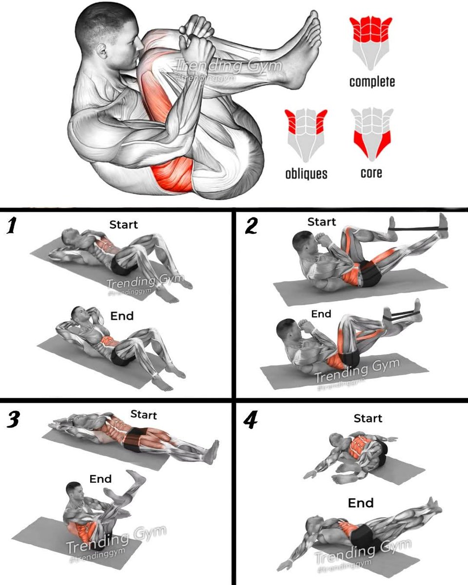 WorkoutRV's tweet photo. ✅ Abs &amp; Core Workouts Routine 

① Half Crunch 
② Bicycle Crunch 
③ Star Crunch 
④ Windshield Wiper 
3 sets 10-12 reps
Telegram 👇
https://t.co/s2fzvsQktc
#fitness
#gym
#exercise
#workout
#workoutroutine
#exercisetips
#fitnesstips
#bodybuilding
#absday
#absworkout https://t.co/91qXfcauVa