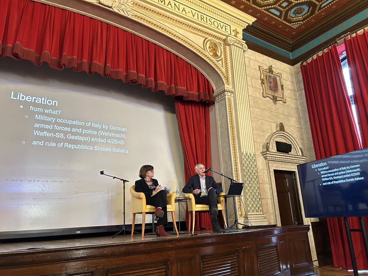 ItalianAcademy's tweet image. &quot;Riveting and timely and poignant&quot;--our international audience said that last night&apos;s event was moving and informative. We are grateful to David Forgacs &amp;amp; Nadia Urbinati. Read more: tinyurl.com/27tryabm #italianliberations #italyisfree #italianresistance #rememberitaly