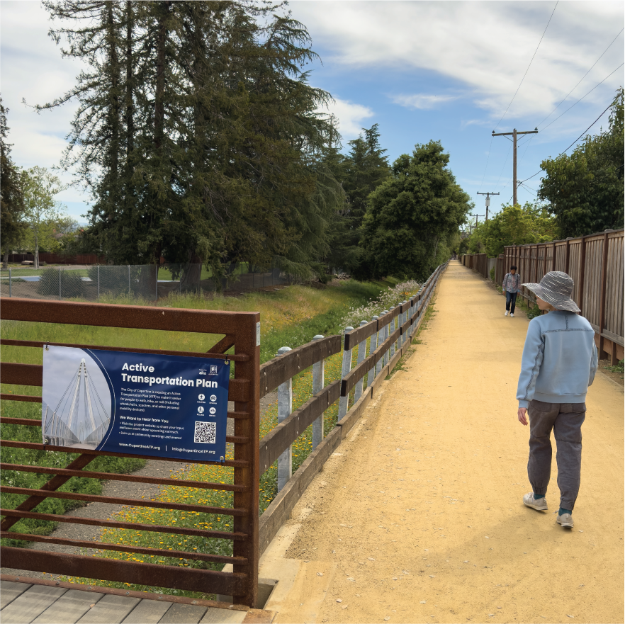 Keep an eye out for the City’s Active Transportation Plan banners and lawn signs around town! Make sure your voice is heard and help shape transportation projects in Cupertino for the next 10 years. Stay informed and receive project updates at cupertinoatp.org.