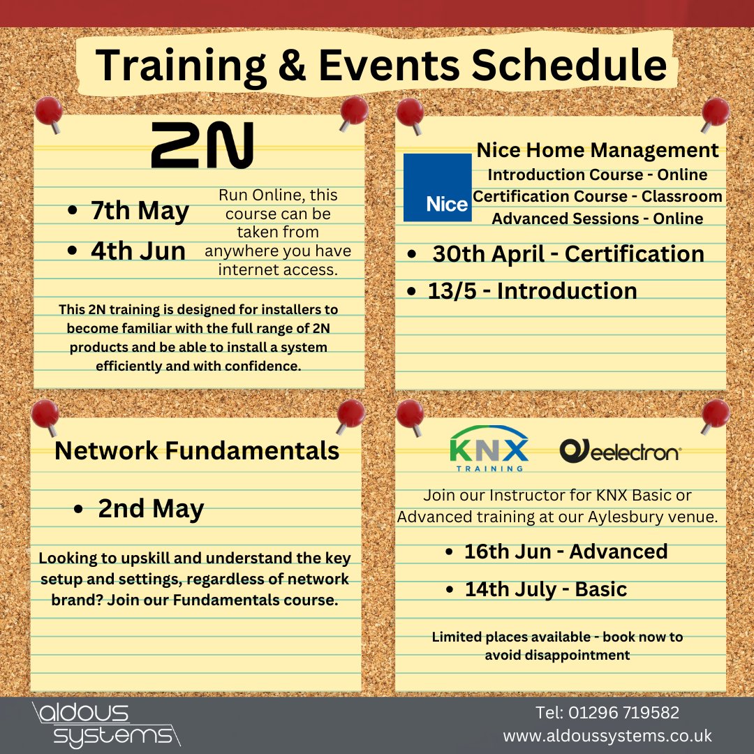 aldoussystems's tweet photo. Take advantage of some late availability on our popular Introduction to Networking course, a couple of seats have become available at short notice.

Book here for the 2nd May in person session in Aylesbury. - https://t.co/oxzIdiP454
 
#datanetwork #smarthome #custominstall #proav https://t.co/0tER1G2kII