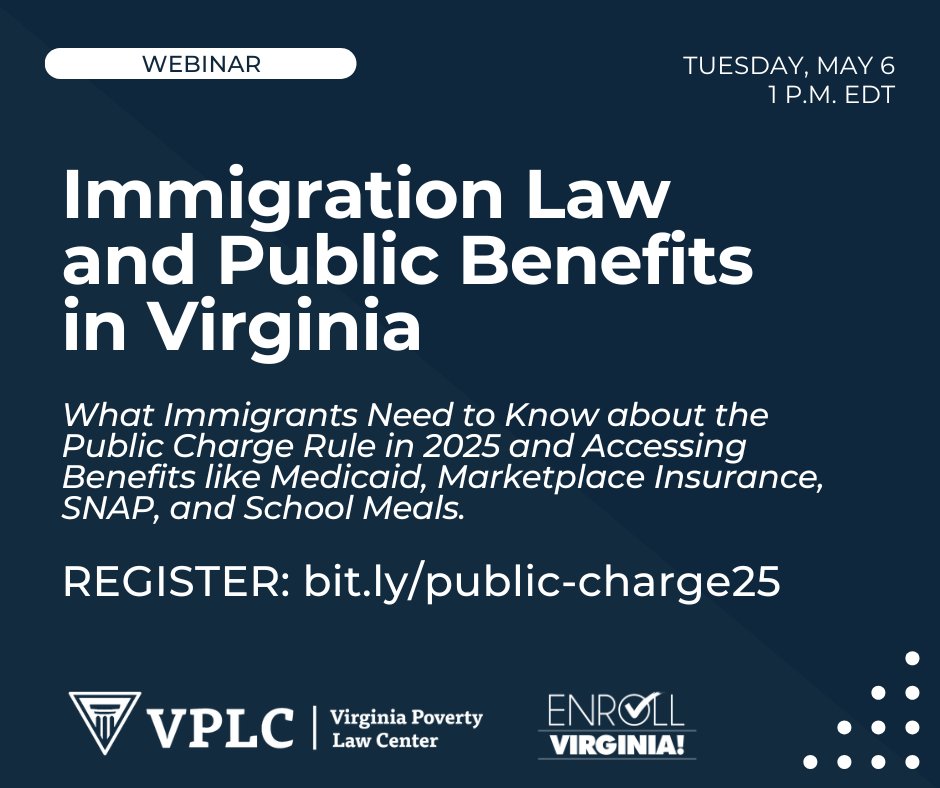 Confusion and fear around "public charge" have kept many immigrant families from staying enrolled in, using, and applying for vital benefits like Medicaid, Marketplace, SNAP, and school meals.

Get the facts about public charge in 2025 at this webinar: bit.ly/public-charge25