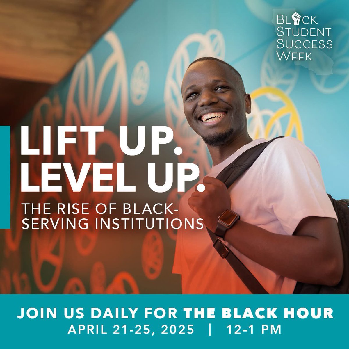 #BlackStudentSuccessWeek! Join us 4 daily webinars, student-centered sessions, &amp; Advocacy Day—all focused on uplifting Black students in California's community colleges. This year's theme: "Lift Up, Level Up: The Rise of Black Serving Institutions."  Link: blkstudentsuccess.com