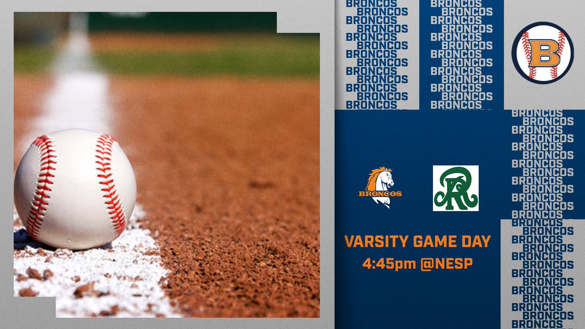 Game day! Broncos travel to the NESP for an afternoon game at 4:45pm against Reagan in the final district match up. #ACAAC