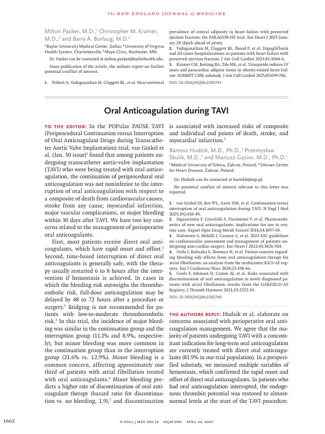 BartoszHudzik's tweet image. concerns about POPular PAUSE #TAVI trial: Continuing #OAC during TAVI ⬆️ minor #bleeding—often dismissed, but a crucial predictor of therapy discontinuation and adverse outcomes. Sometimes, a pause is safer. 👉 bit.ly/3SaMxpr#Cardio… #TAVI #AFib @NEJM @mmamas1973 @DocSavageTJU